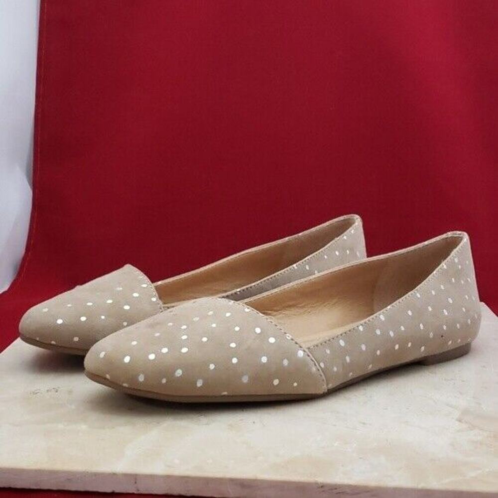 Lucky Brand Flats Spotted Flats Tan with Silver Spots Flats - Size 6